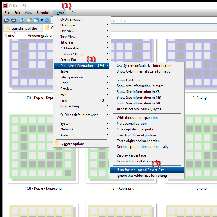 Pause folder size capture when there is no focus on the file explorer